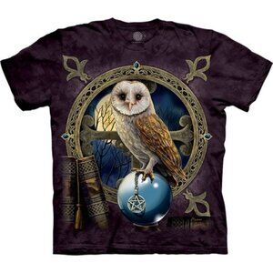 The Mountain Owl Spell Keeper Magic Orb Bird Snowy Hoot Owls Purple T-Shirt M-3X